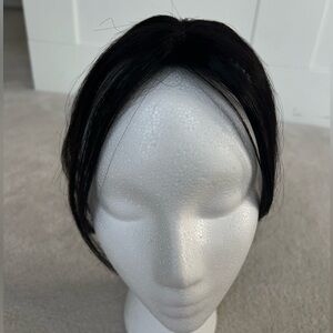 Natural black hair topper
